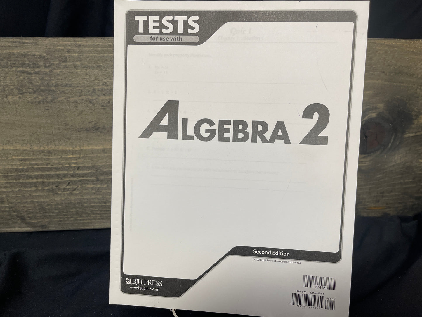 Algebra 2 second ed tests