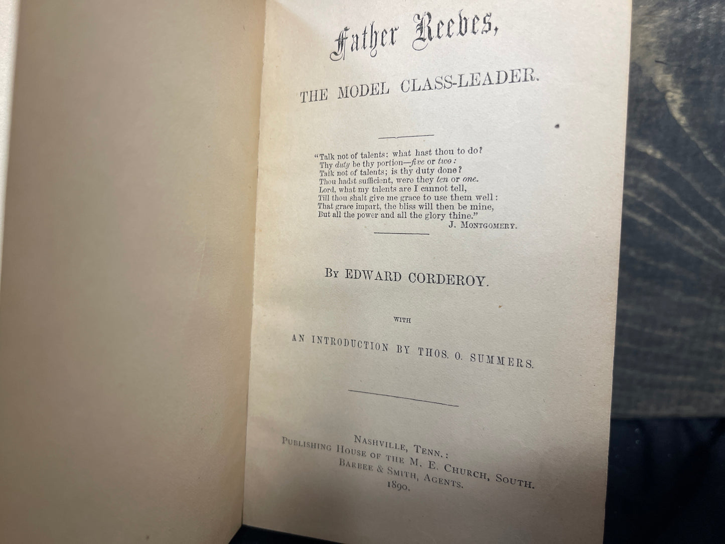 Father Reeves, The Model Class-Leader, 1890