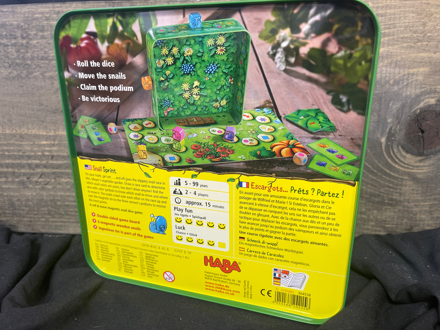 Snail Sprint Snail Racing Dice Magnetic Board Game Children HABA Complete