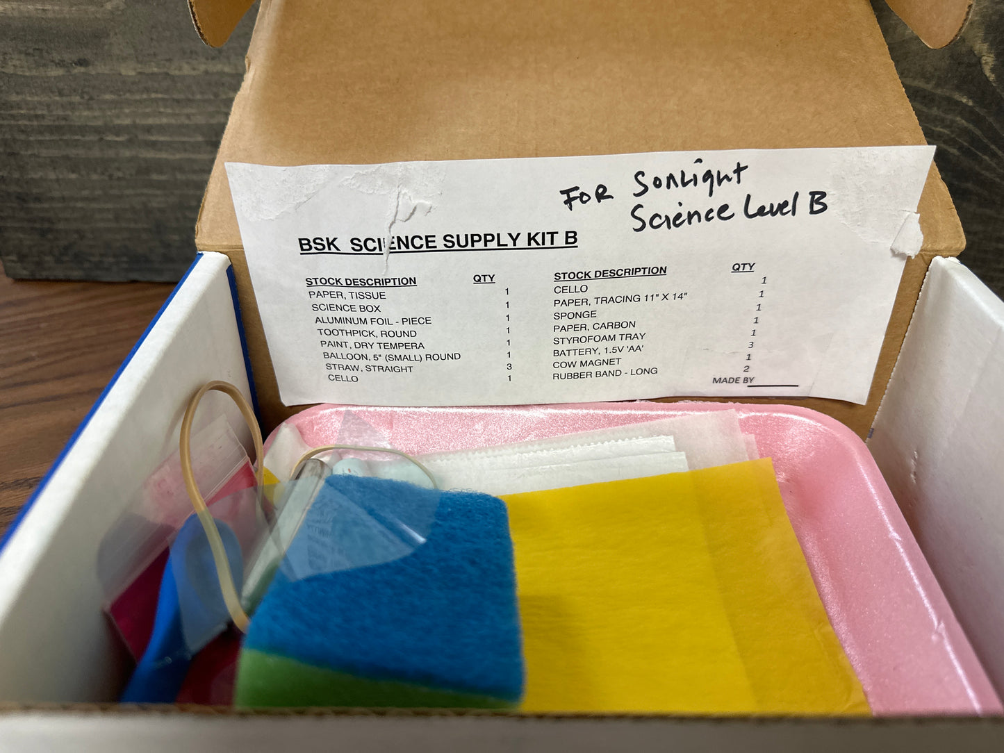 Sonlight Science B complete with student sheets and lab kit