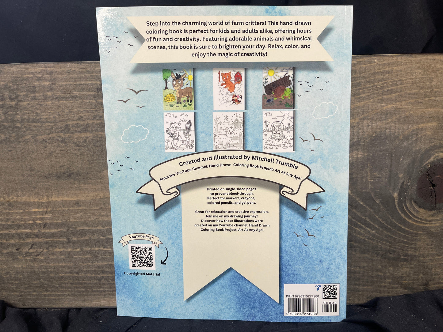Critter Creations Volume One: Critters around a farm Hand-Drawn Coloring Book