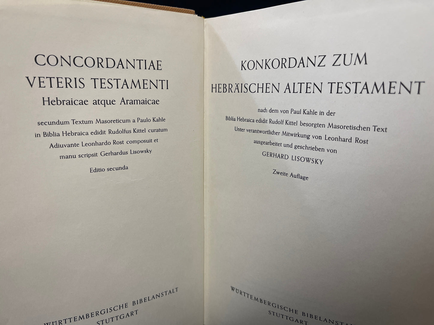 Konkordanz Zum Hebraischen Alten Testament [Concordance to the Hebrew Old Testam