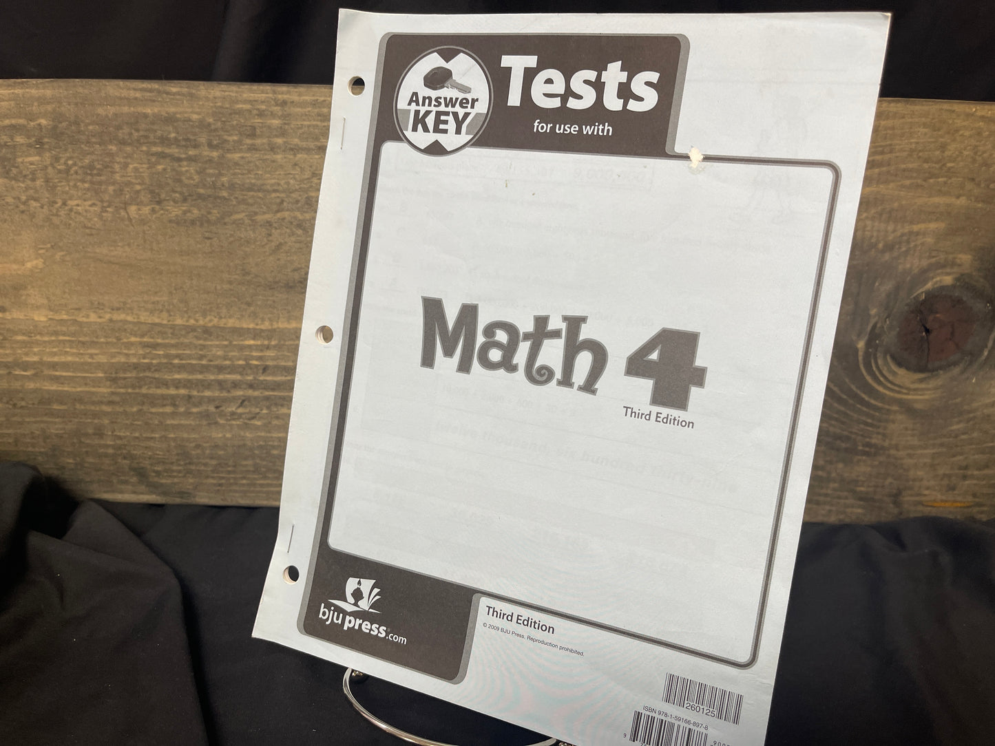 Math 4 third ed test key