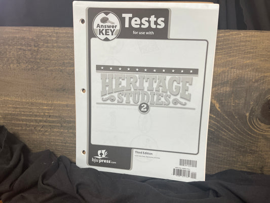 Heritage Studies 2 Tests Answer Key, third ed