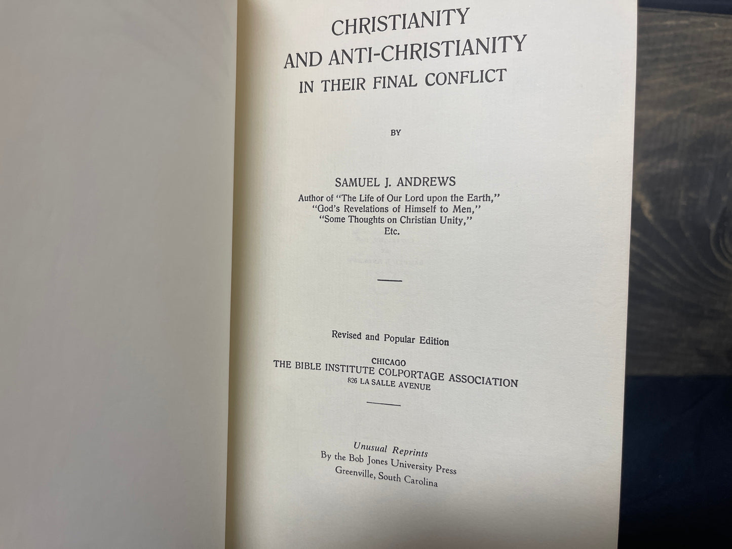 Christianity and Anti Christianity - Andrews