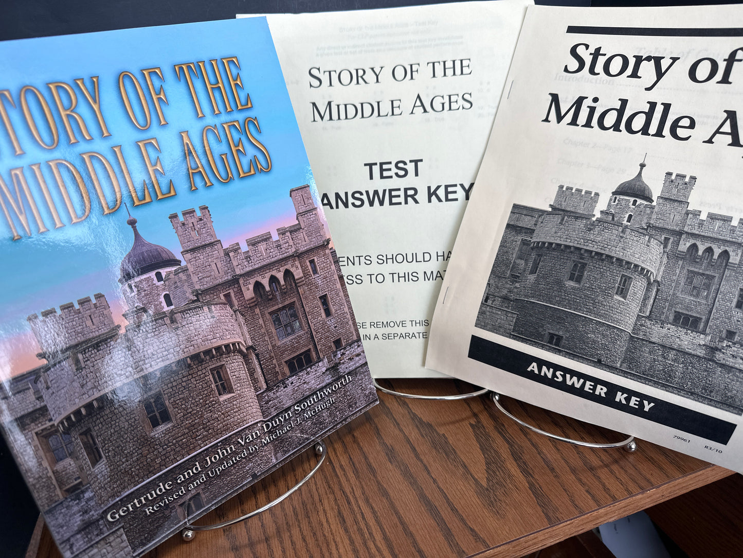Story of the Middle Ages softcover, test answer key, answer key