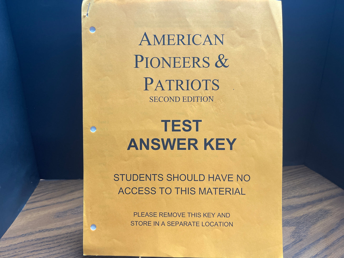 American Pioneers and Patriots second ed test answer key