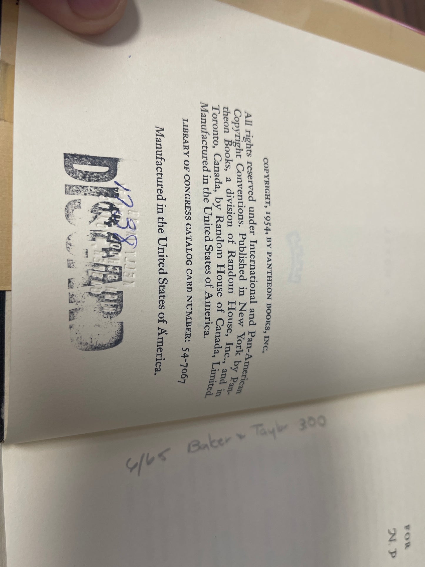 Roman Wall – Bryher – 1954 Pantheon Hardcover Ex-Library Historical Novel