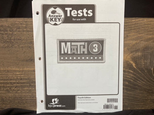 Math 3 Tests Answer Key fourth ed