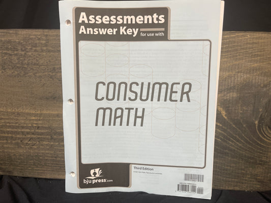 Consumer Math Assessments Answer Key third ed