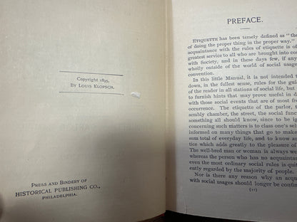 Parlor Amusements and Social Etiquette 1895