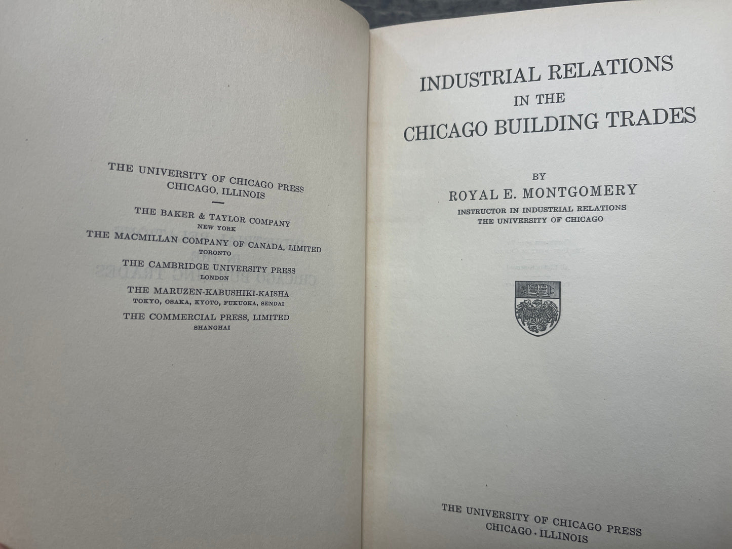 Industrial Relations in the Chicago Building Trades