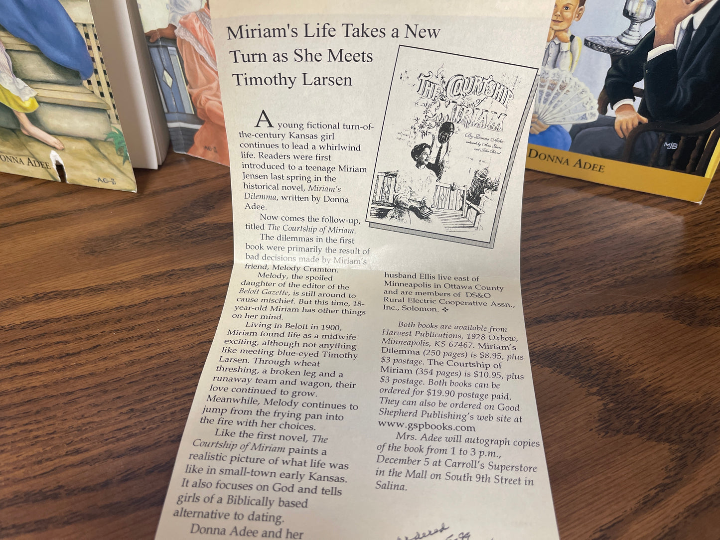 The Miriam Series Complete Set (Books 1–3) Donna Adee HC Inscribed Copies