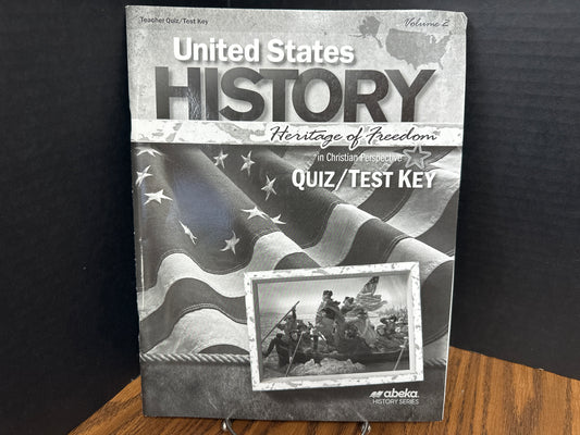 United States History quiz,test key fourth ed volume 2