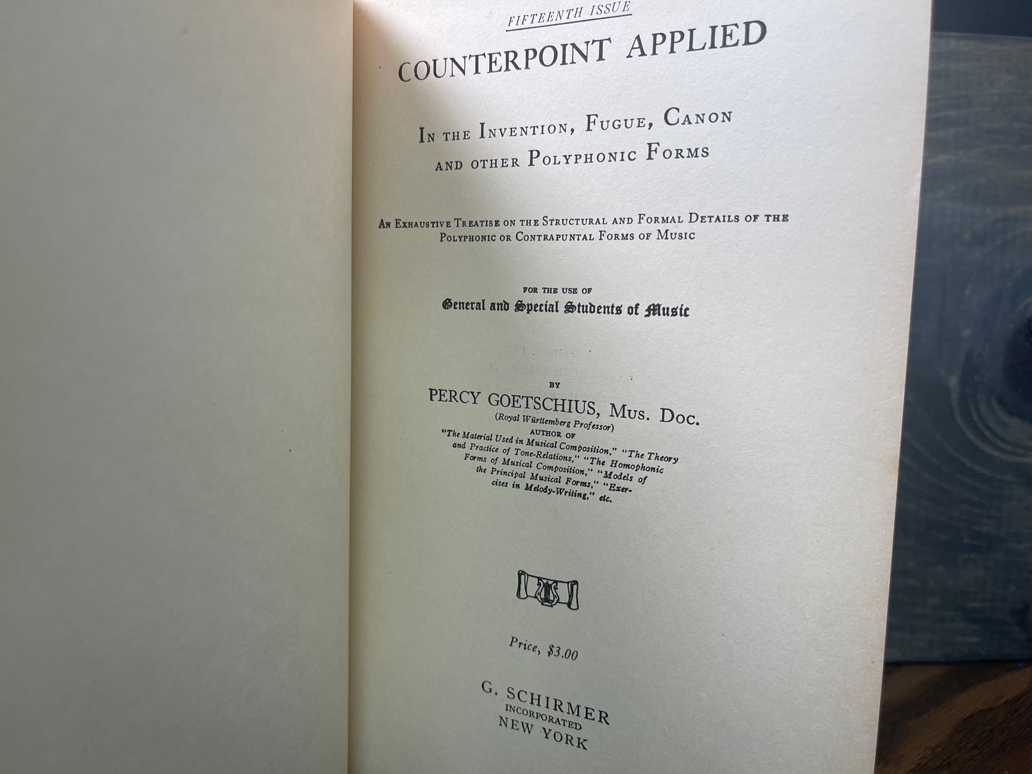 Counterpoint Applied Percy Goetschius 1902 Schirmer Music Theory Fugue Canon