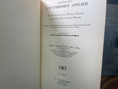 Counterpoint Applied Percy Goetschius 1902 Schirmer Music Theory Fugue Canon