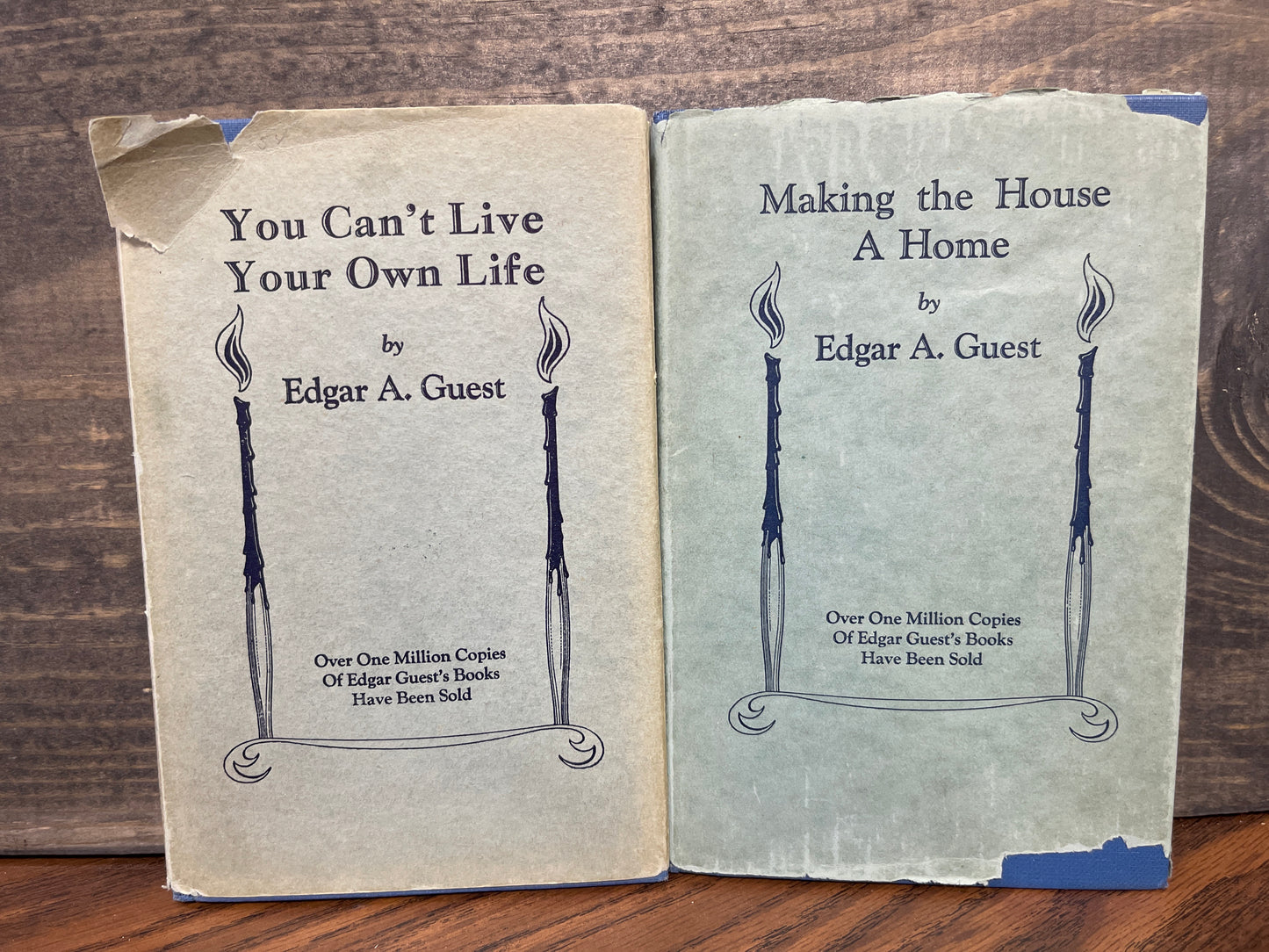 Edgar A. Guest Vintage Poetry Set (1927-1928) - 2 Hardcover Books w/ dust jacket