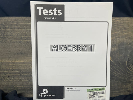 Algebra 1 Tests, third ed