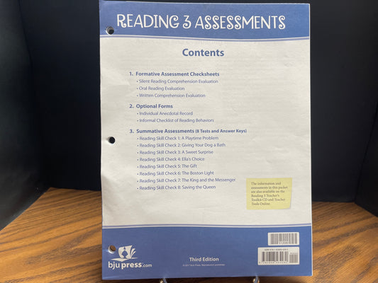 Reading 3 third ed Assessments and Answer Key