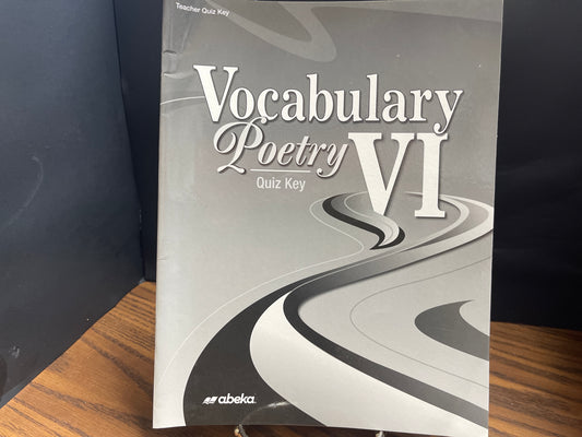 Vocabulary Poetry VI fifth ed quiz key