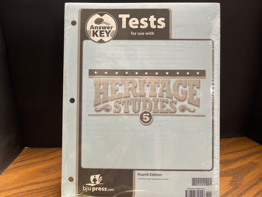 Heritage Studies 5 fourth ed Tests Answer Key