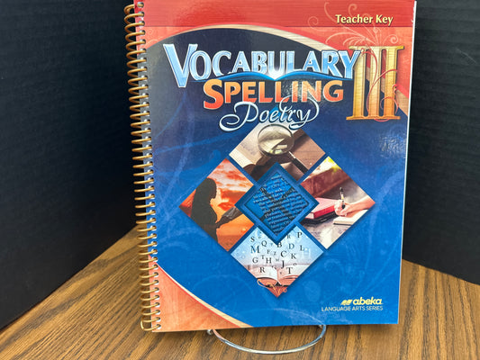 Vocabulary Spelling Poetry III teacher key sixth ed