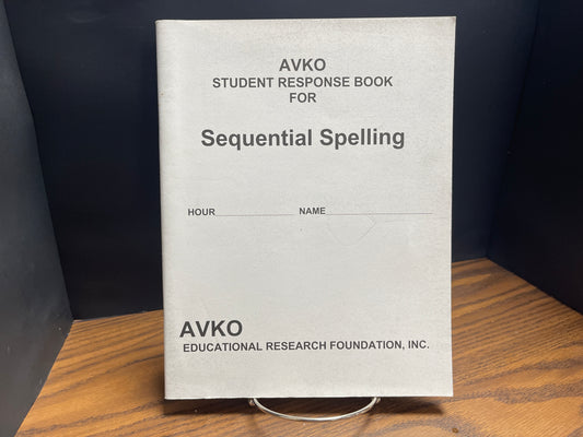 Avko Student Response Book for Sequential Spelling