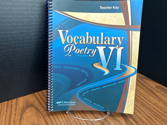 Vocabulary, Poetry VI fifth ed Teacher Key