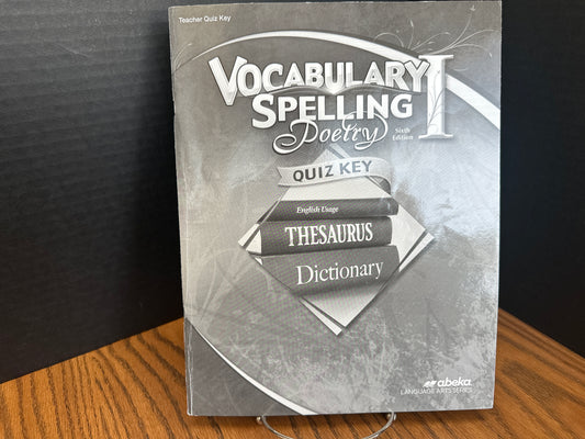 Vocabulary Spelling Poetry I sixth ed quiz key